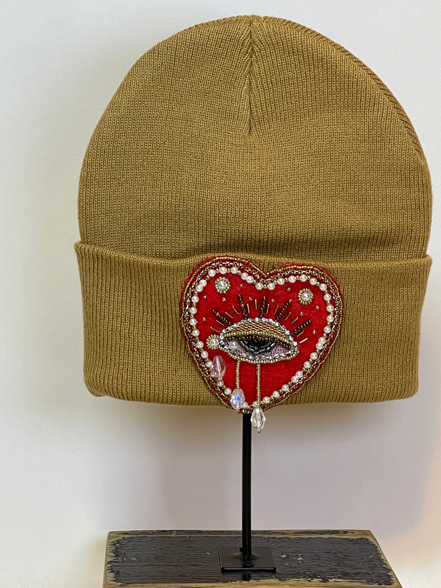 Crying Heart jeweled beanie