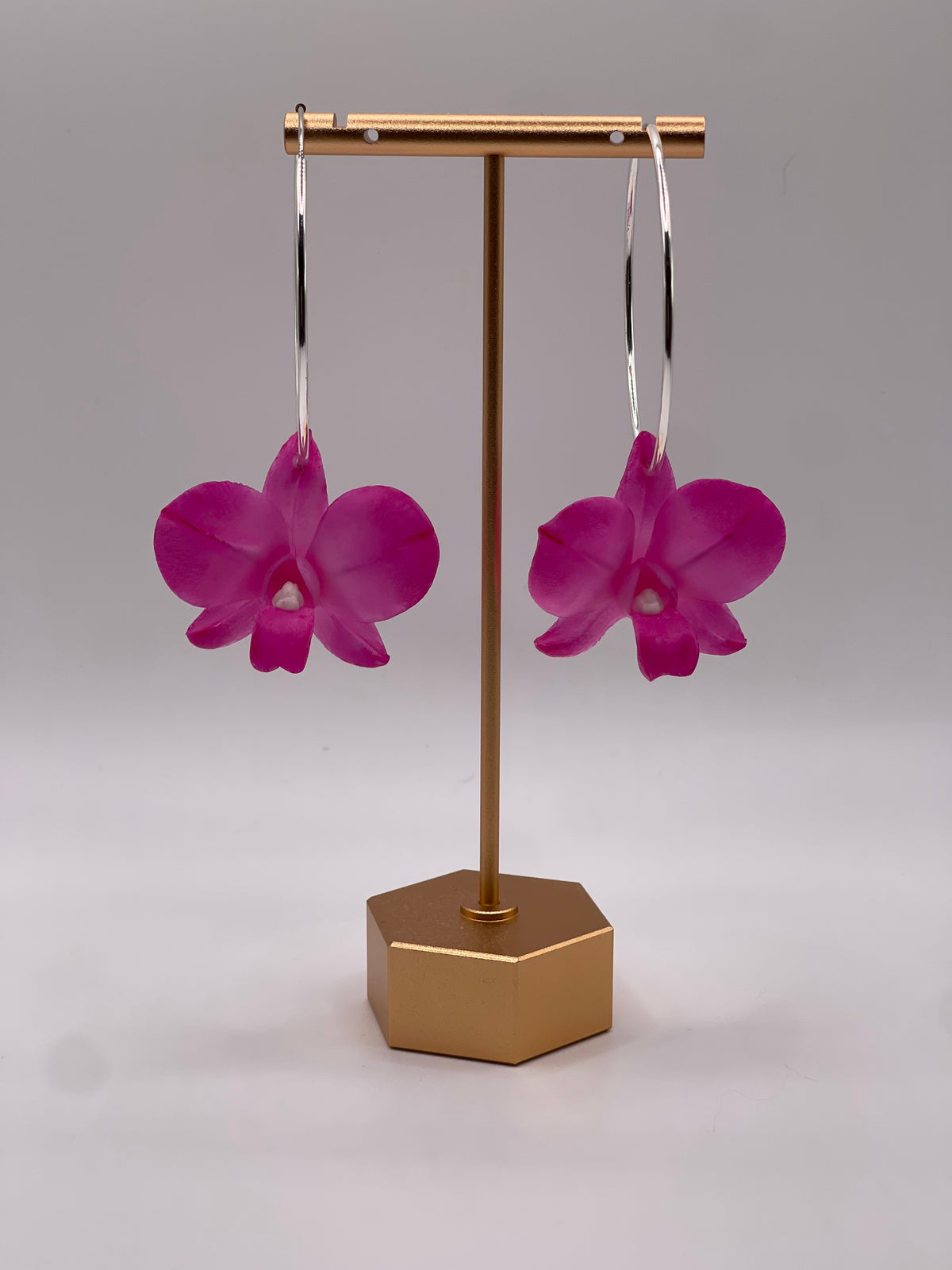 Fuchsia Orchid Forever Hoop earrings