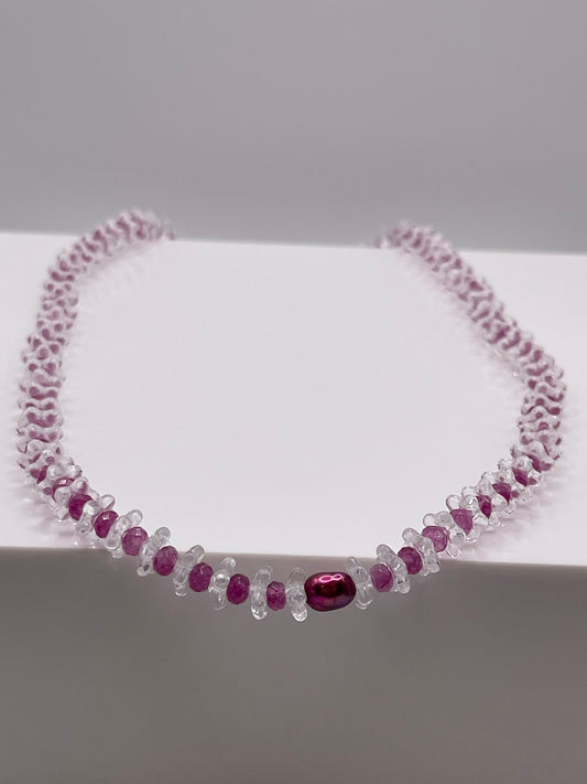 Petal and Jade Lei necklace