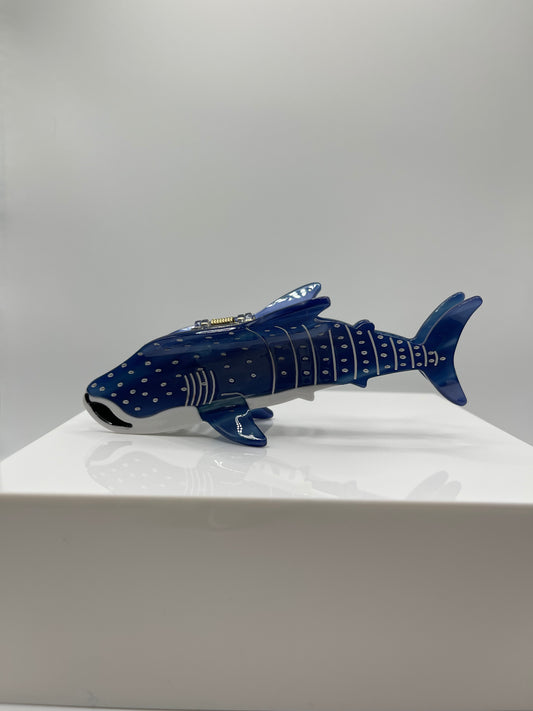 Blue Water Whale Shark hair clip