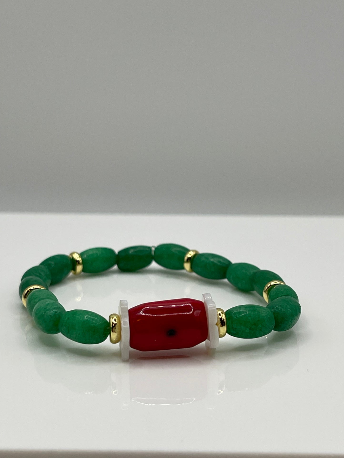 Solange jade and coral bracelet