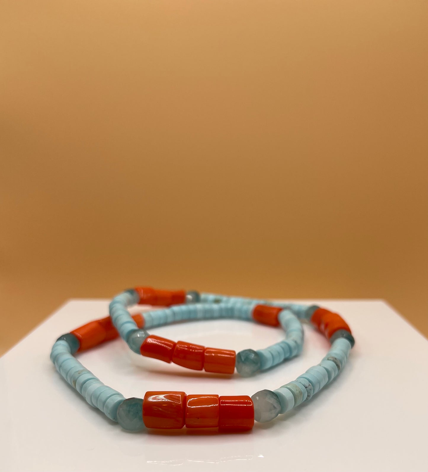 Ocean Dreams coral and turquoise necklace