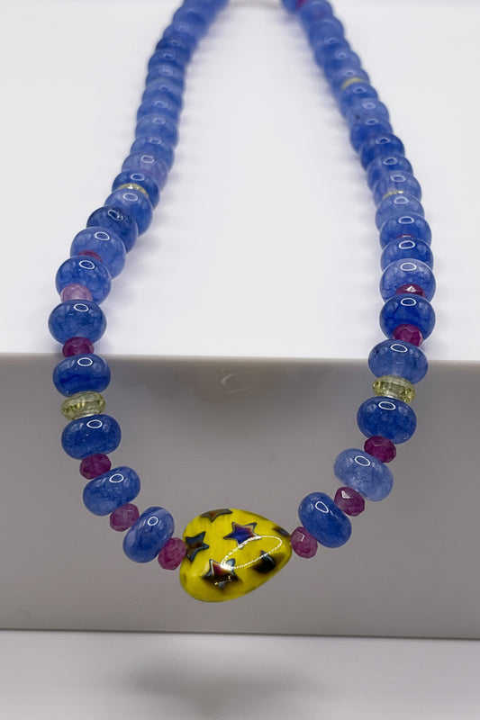 Elisabeth sapphire blue jade necklace