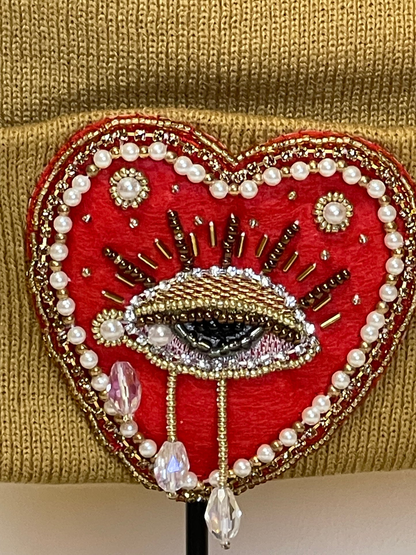 Crying Heart jeweled beanie
