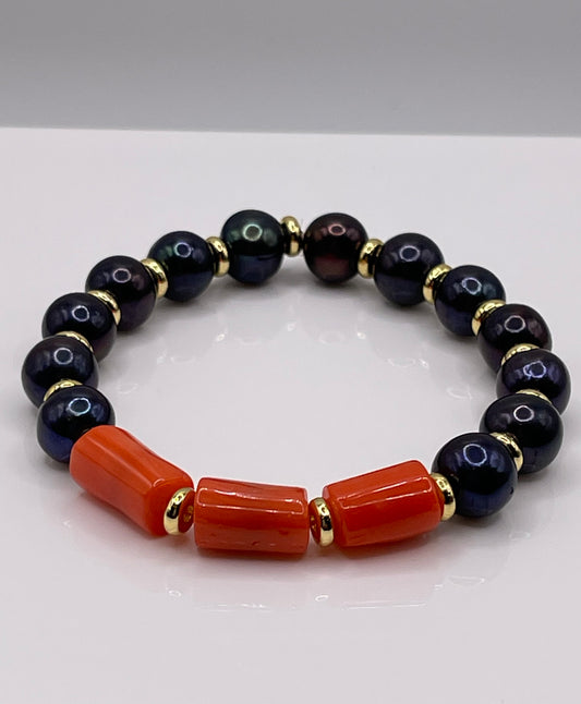 The Nomad Pearl & Coral bracelet