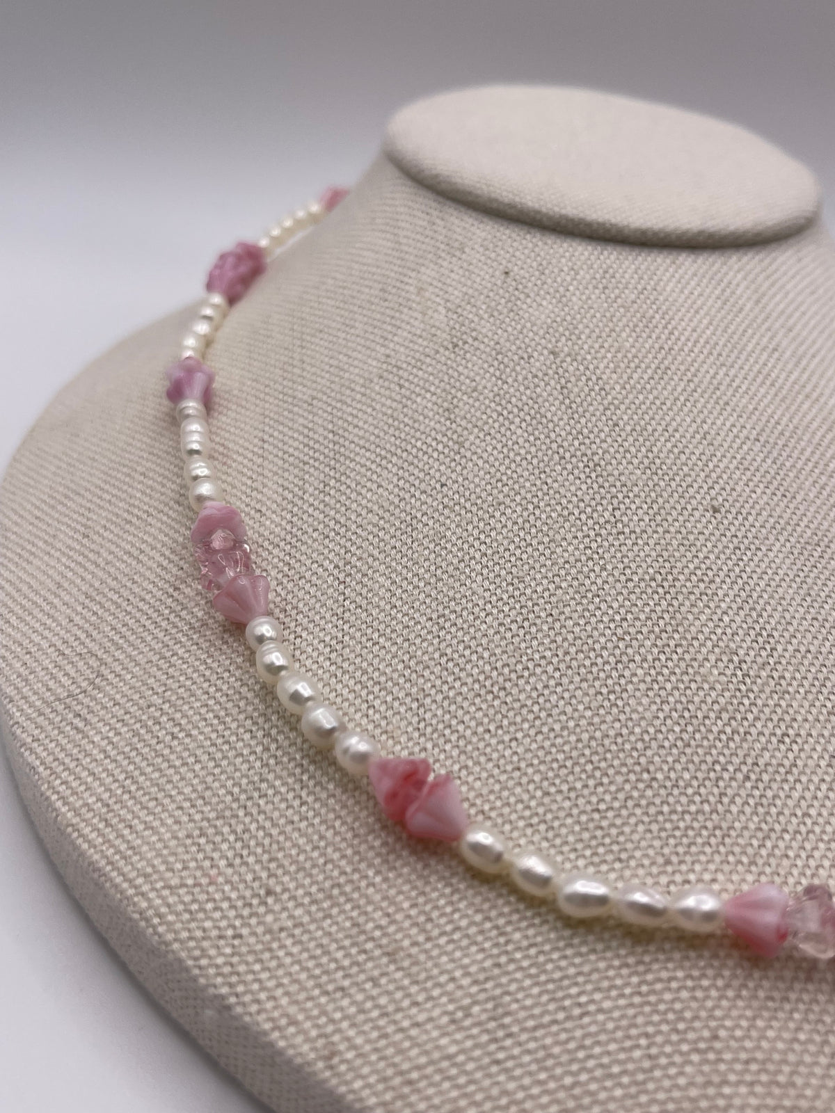 Coco’s pink flower and pearl forever lei necklace