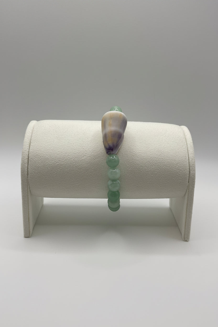 Tide Keeper 1 shell and jade bracelet