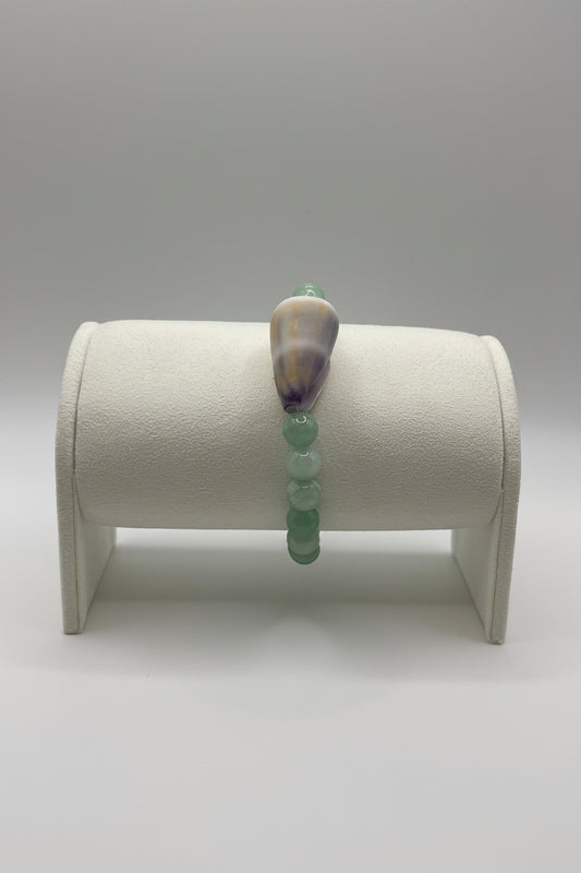 Tide Keeper 1 shell and jade bracelet