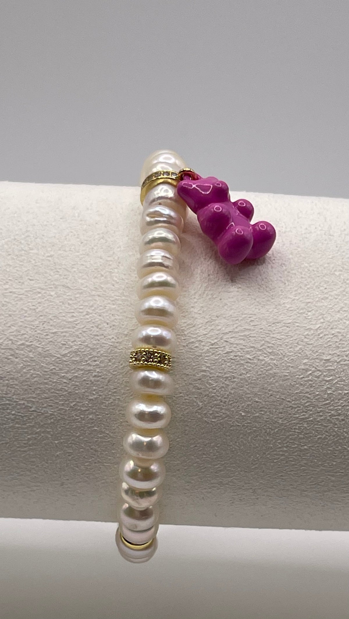 The Pink Gummy Bear and Pearl bracelet