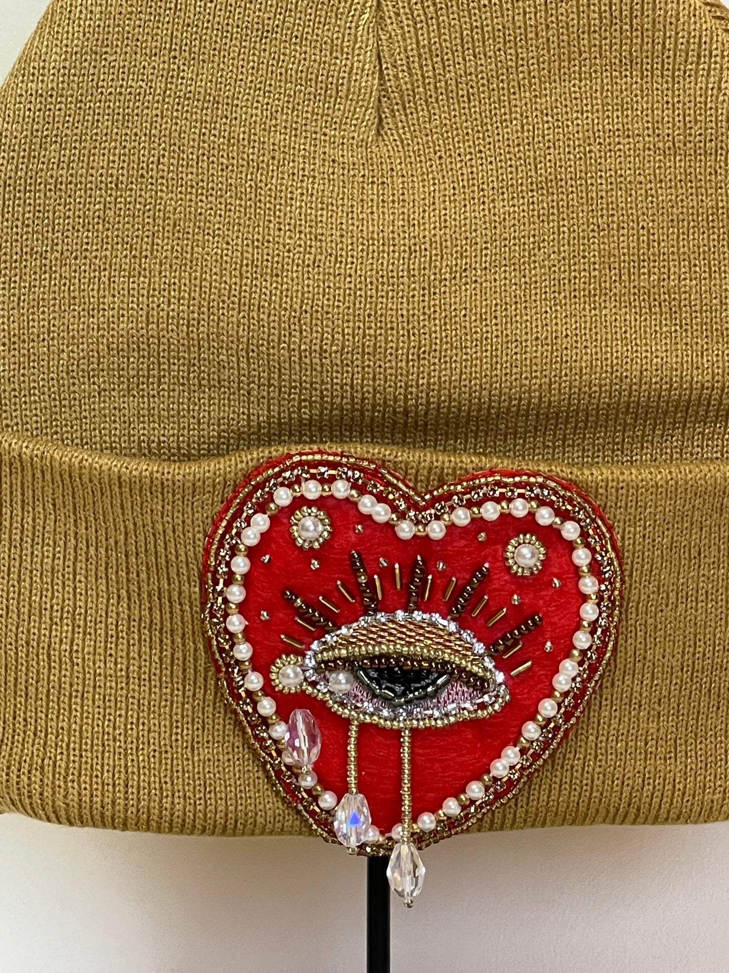 Crying Heart jeweled beanie
