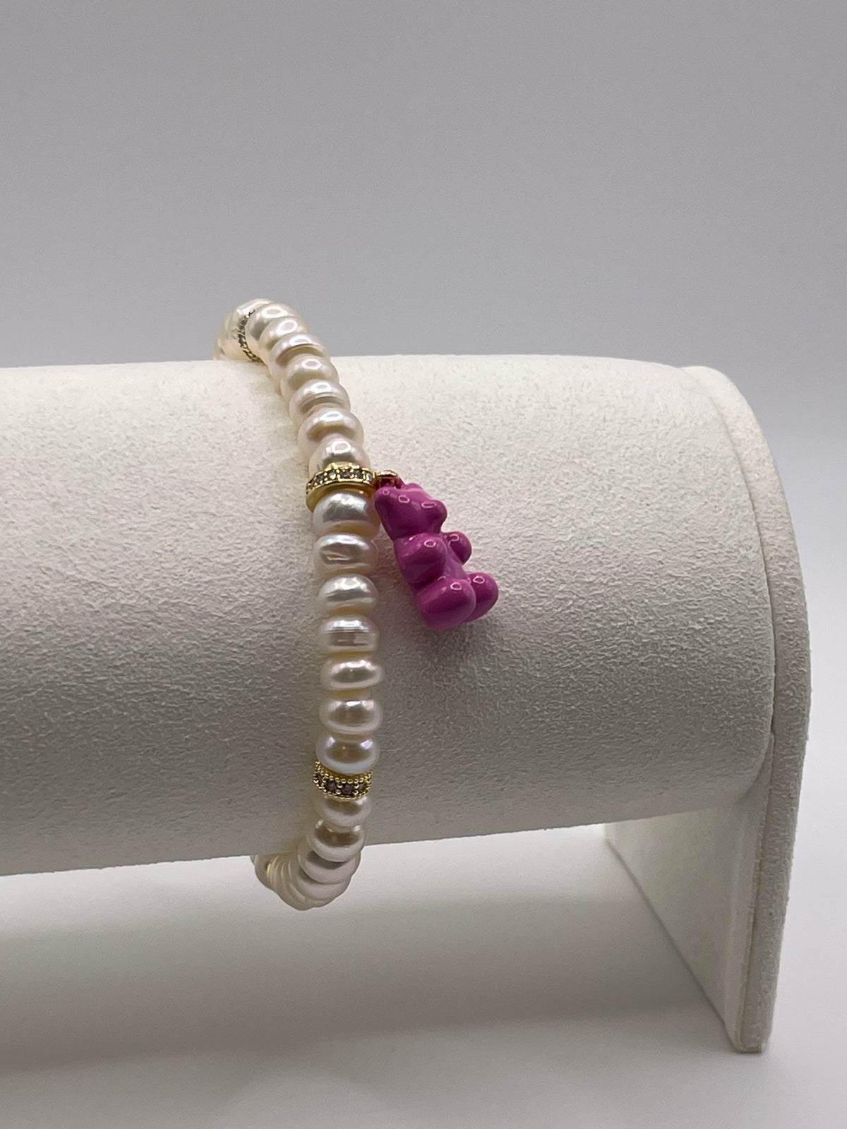 The Pink Gummy Bear and Pearl bracelet