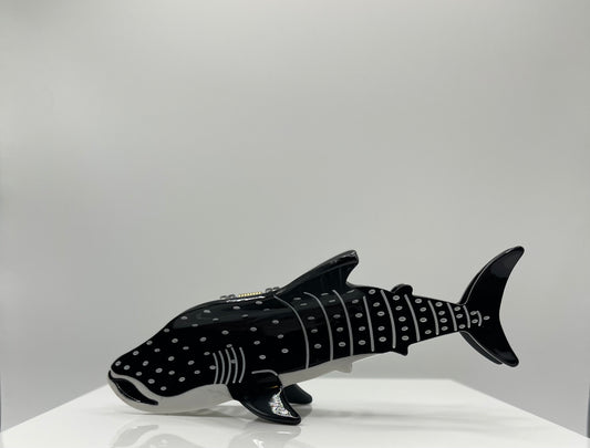 Black Water Whale Shark hair clip
