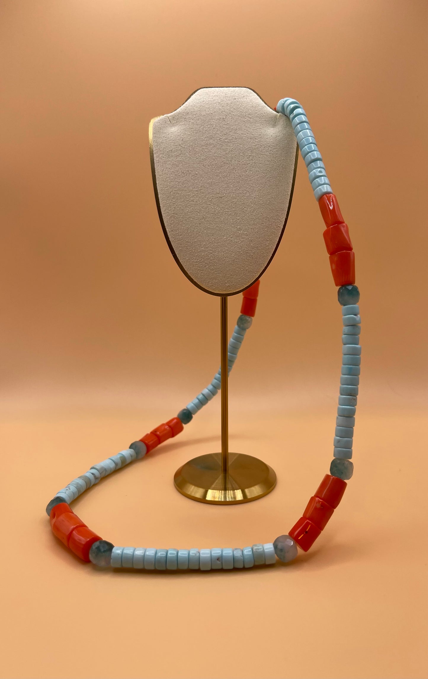 Ocean Dreams coral and turquoise necklace