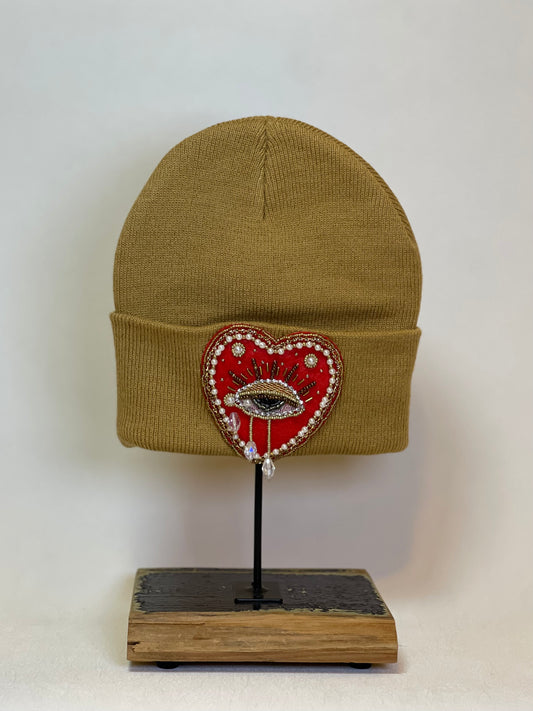 Crying Heart jeweled beanie