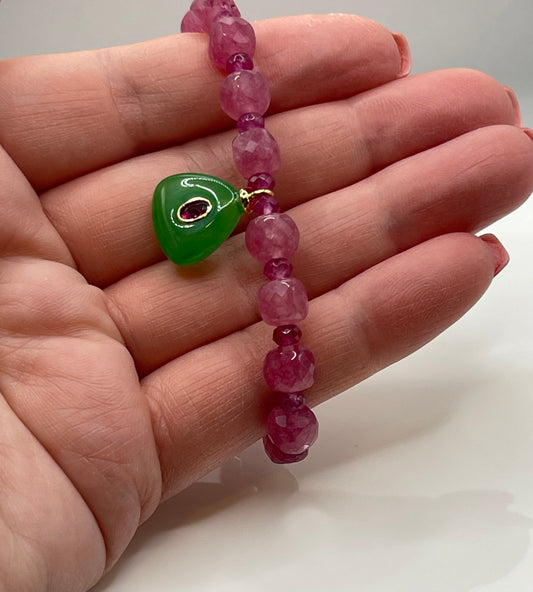 Raspberry Fields jade bracelet