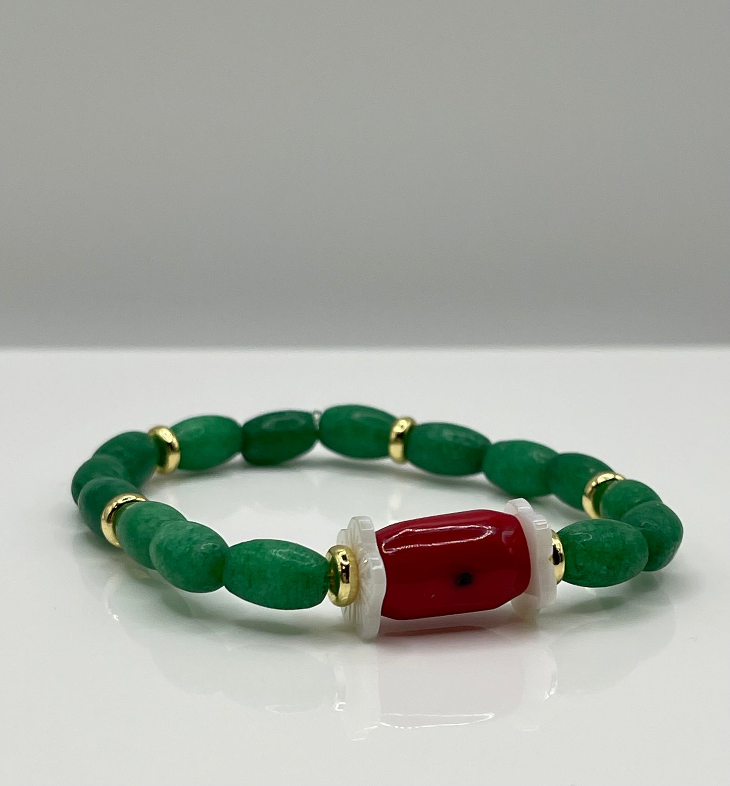 Solange jade and coral bracelet