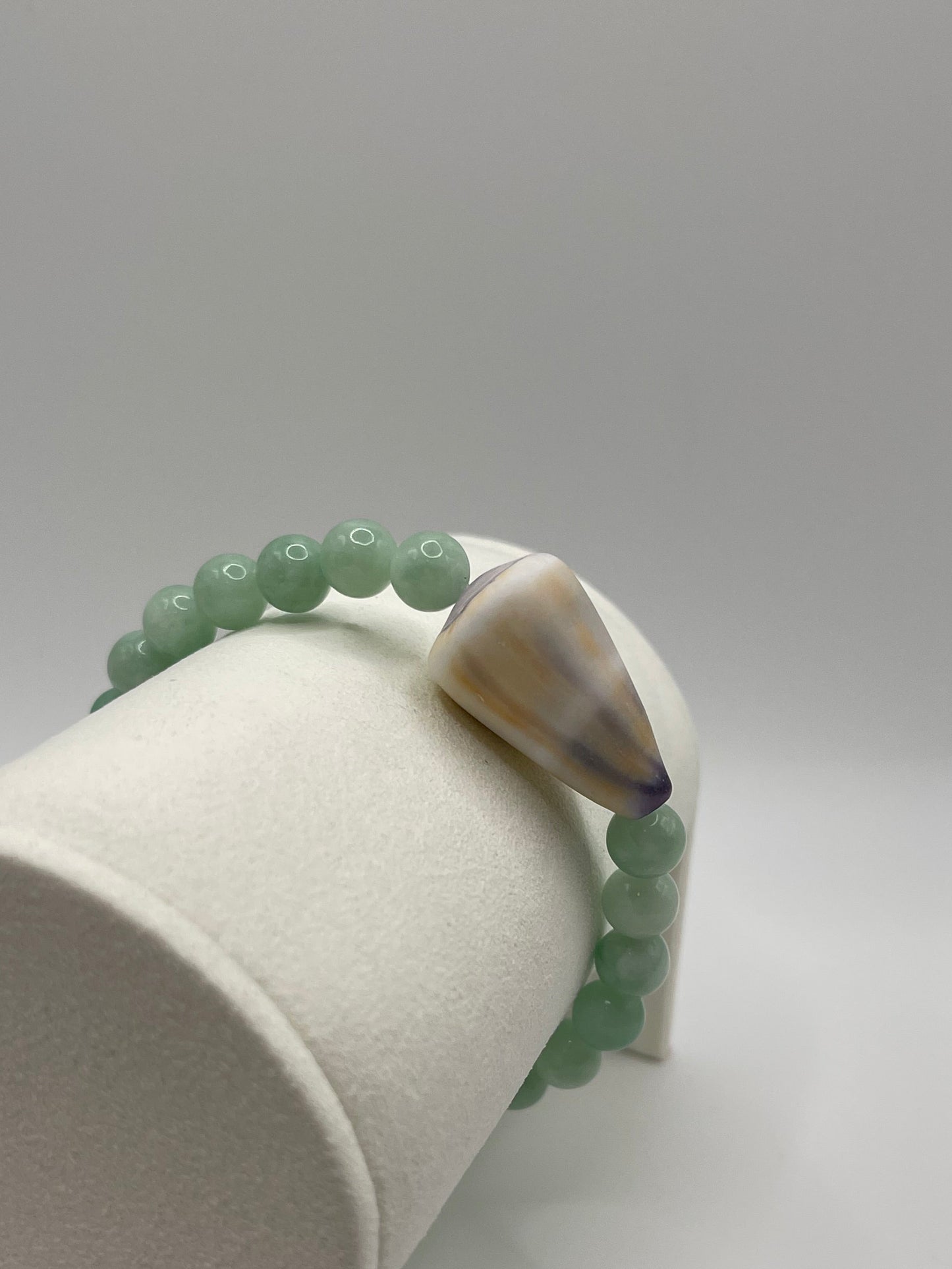Tide Keeper 1 shell and jade bracelet