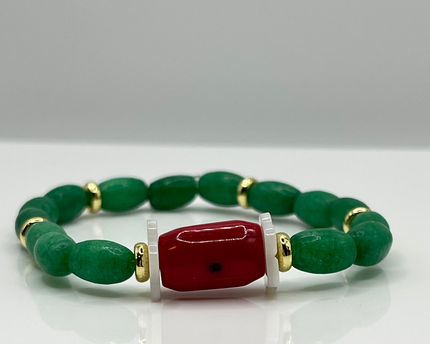 Solange jade and coral bracelet