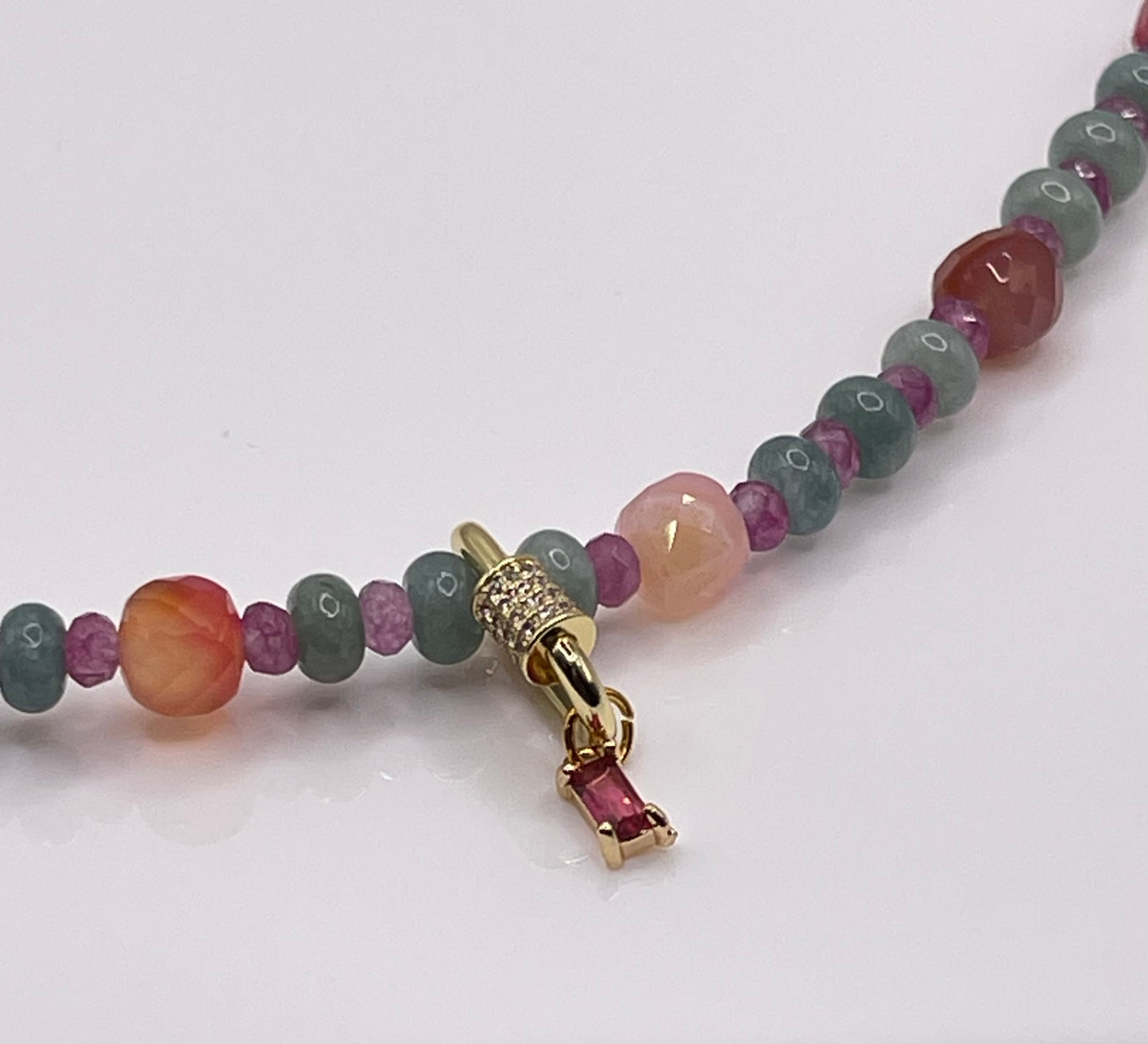 Emma agate and jade necklace
