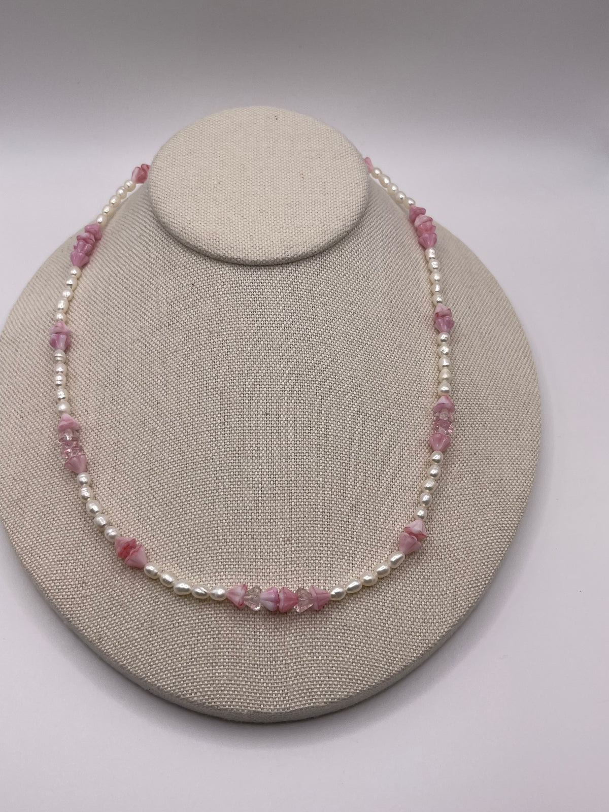 Coco’s pink flower and pearl forever lei necklace