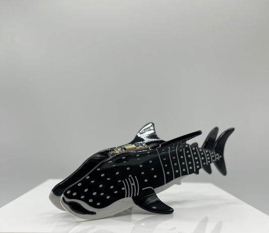 Black Water Whale Shark hair clip