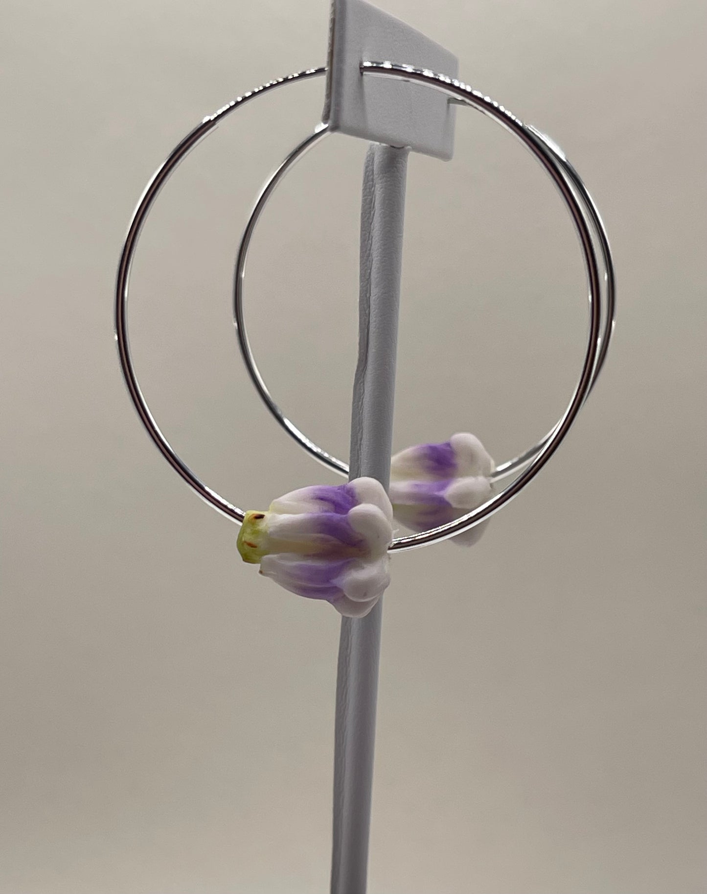 Lavender and White Bellflower earrings