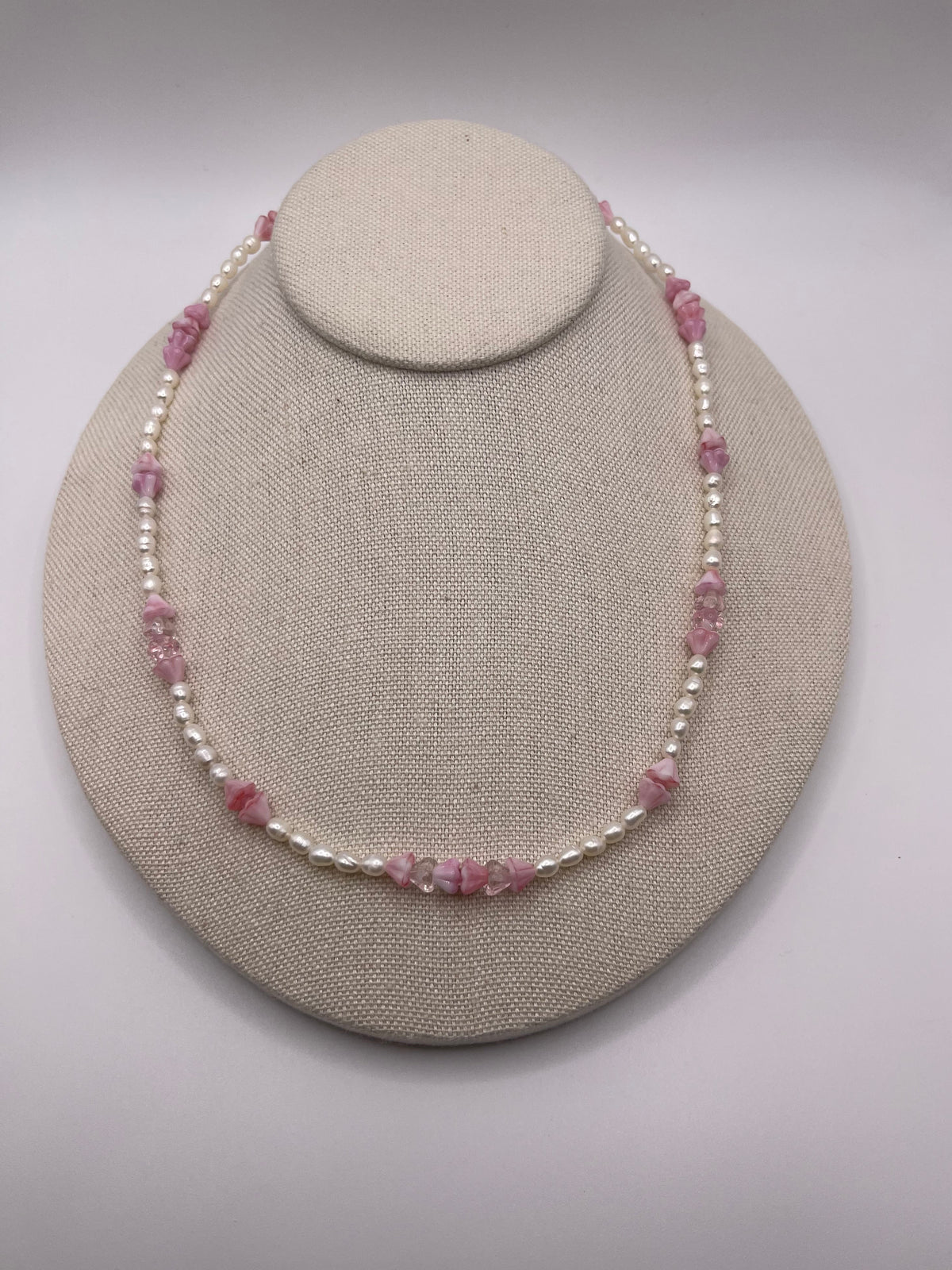 Coco’s pink flower and pearl forever lei necklace