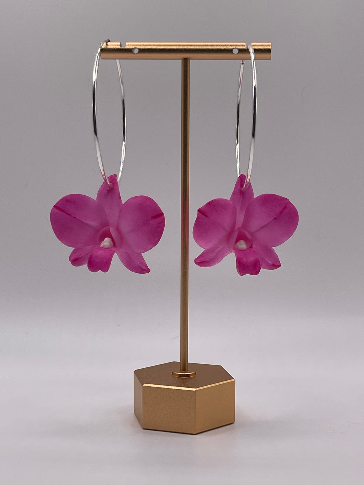 Fuchsia Orchid Forever Hoop earrings