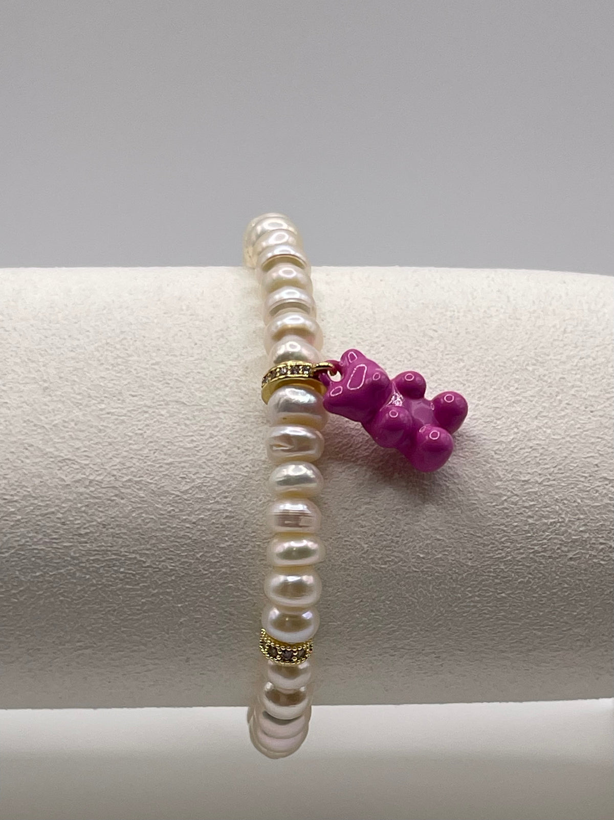 The Pink Gummy Bear and Pearl bracelet