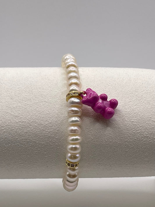 The Pink Gummy Bear and Pearl bracelet